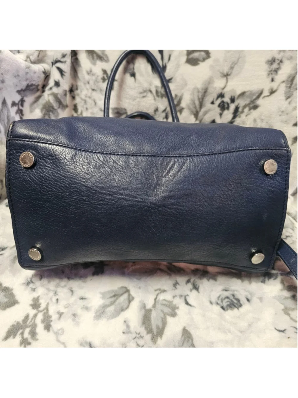Michael Kors Sutton Medium Navy Blue Leather Satchel - Excellent Condition